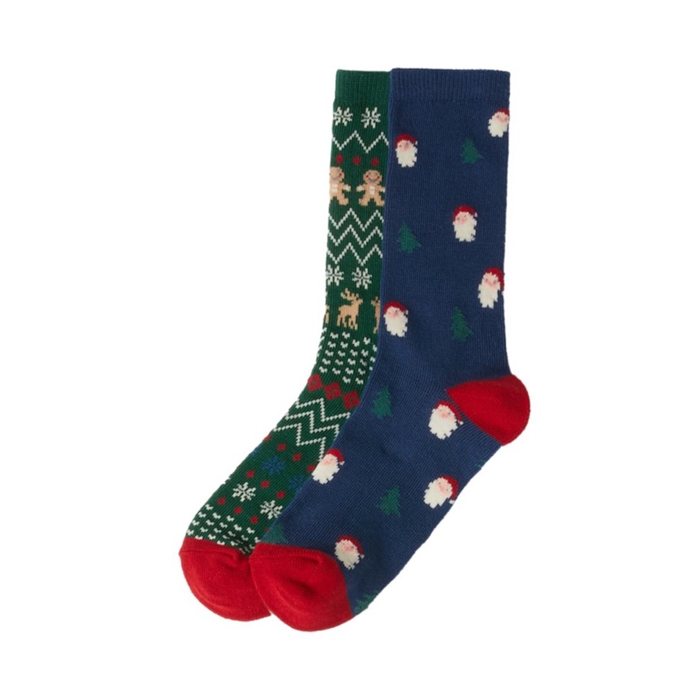 🆕 Zara 2-pk Christmas Tall Socks. Size 12/14